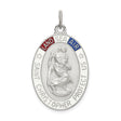 Sterling Silver Saint Christopher Medal Pendant with Navy Seal Design for Men