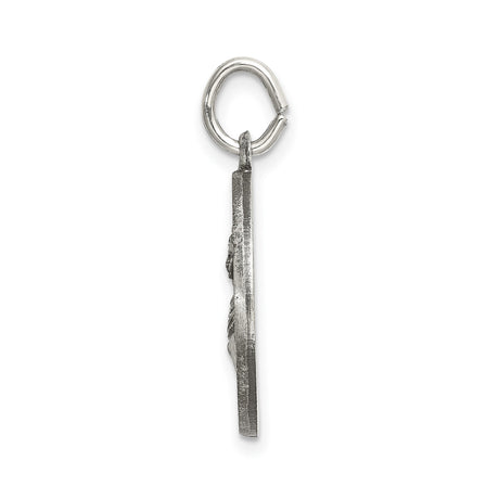 Sterling Silver Saint Lucia Pendant, Spanish Santa Lucia Medal, Christian Faith Jewelry