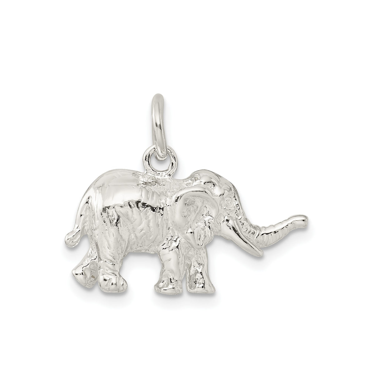 Sterling Silver Elephant Pendant, Realistic Animal Charm, Nature-Inspired Spiritual Jewelry