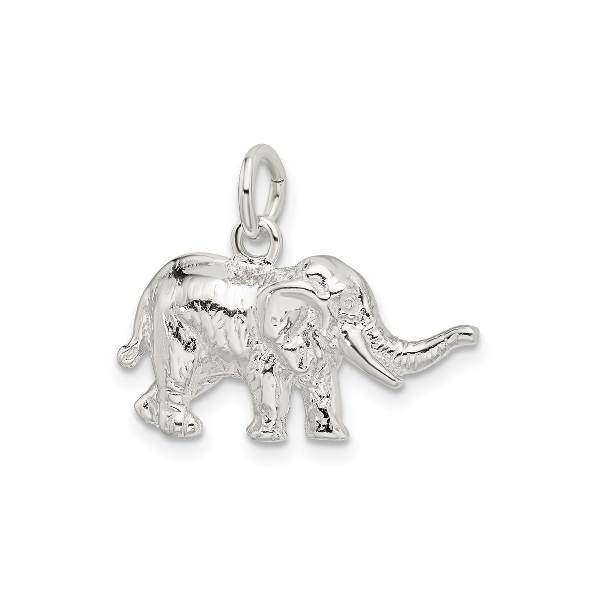 Sterling Silver Elephant Pendant, Realistic Animal Charm, Nature-Inspired Spiritual Jewelry