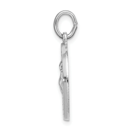 Sterling Silver Saint Anthony Round Pendant with Spanish Inscription for Men or Women