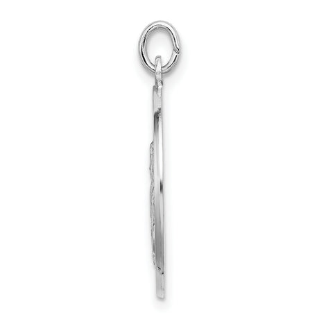 Sterling Silver San Gabriel Pendant, Religious Archangel Medal with Spanish Inscription