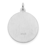 Sterling Silver San Gabriel Pendant, Religious Archangel Medal with Spanish Inscription