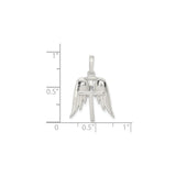 Sterling Silver Cross Pendant with Angel Wings , Spiritual Religious Jewelry for Men and Women