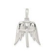Sterling Silver Cross Pendant with Angel Wings , Spiritual Religious Jewelry for Men and Women