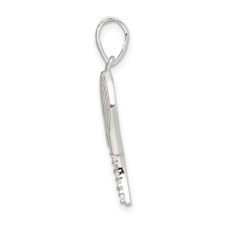 Sterling Silver Angel Wing Pendant with Cubic Zirconia, Feather Design, Faith and Remembrance Jewelry