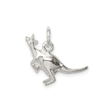 Sterling Silver Kangaroo Pendant with Joey, Australian Wildlife Travel Charm