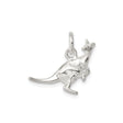 Sterling Silver Kangaroo Pendant with Joey, Australian Wildlife Travel Charm