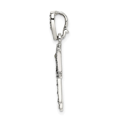 Sterling Silver Hamsa Hand Pendant with Marcasite, Eye Symbol and Spiritual Protection Theme