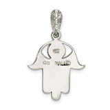 Sterling Silver Hamsa Hand Pendant with Marcasite, Eye Symbol and Spiritual Protection Theme