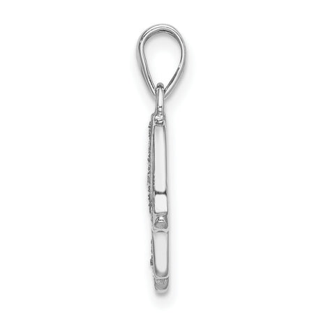Sterling Silver Hamsa Hand Pendant with Clear Glass Stone, Spiritual Protection Charm