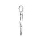 Sterling Silver Hamsa Hand Pendant with Cubic Zirconia and Evil Eye Design