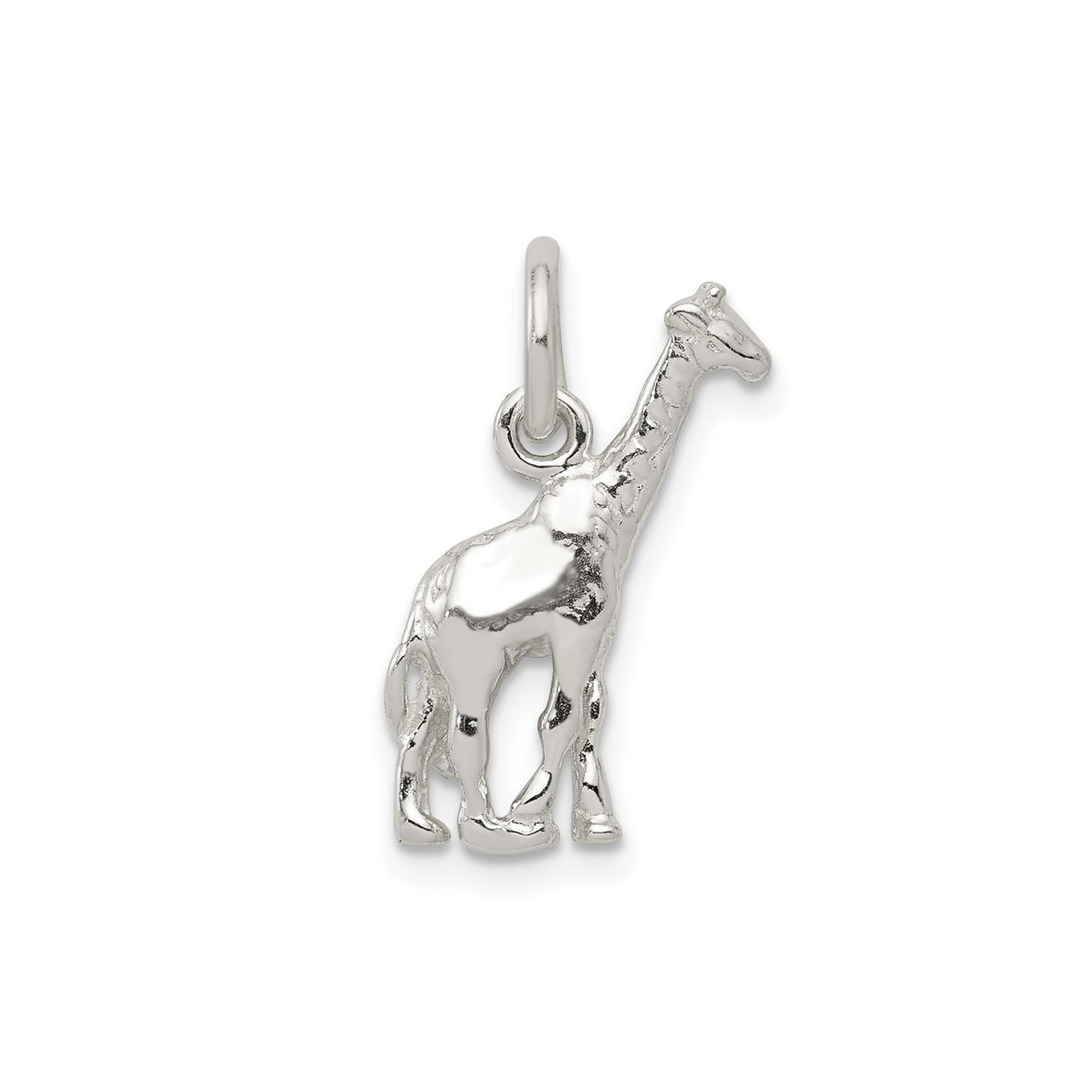 Sterling Silver Giraffe Charm Pendant, Detailed Animal Design, Jungle Wildlife Theme
