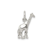 Sterling Silver Giraffe Charm Pendant, Detailed Animal Design, Jungle Wildlife Theme