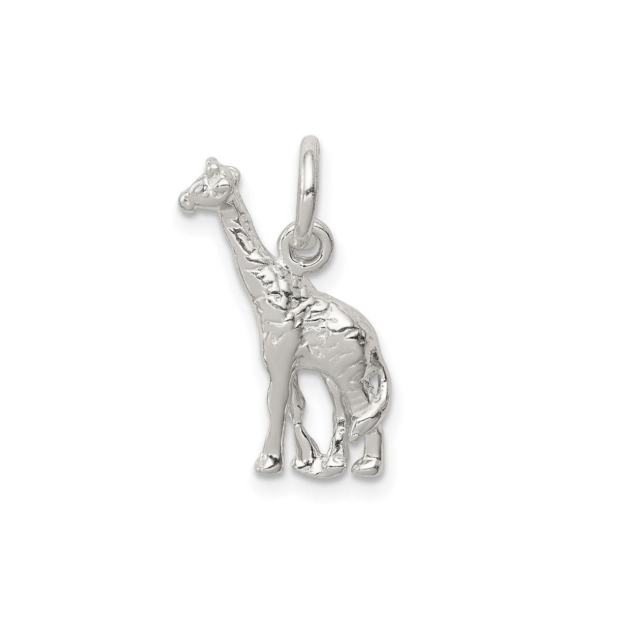 Sterling Silver Giraffe Charm Pendant, Detailed Animal Design, Jungle Wildlife Theme