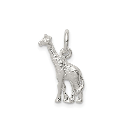 Sterling Silver Giraffe Charm Pendant, Detailed Animal Design, Jungle Wildlife Theme