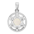 Sterling Silver Star of David Pendant with Mother of Pearl Inlay, Jewish Faith Charm