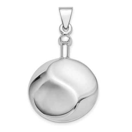 Polished Screw Top Ash Holder Charm Pendant in Real 925 Sterling Silver