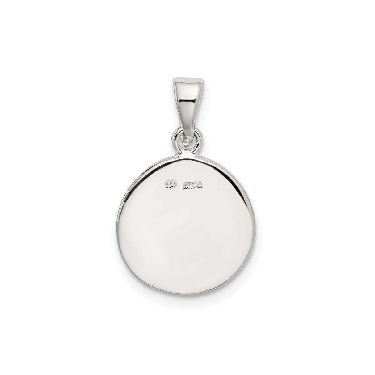 Sterling Silver Initial Pendant, Textured Letter A in Circle Frame Charm