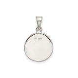 Sterling Silver Initial Pendant, Textured Letter A in Circle Frame Charm