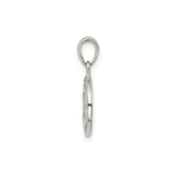Sterling Silver Initial Pendant with Raised Letter B, Textured Round Design for Women