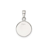 Sterling Silver Initial Pendant with Raised Letter B, Textured Round Design for Women