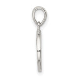 Glitter Enamel Letter C Circle Charm Pendant in Real 925 Sterling Silver