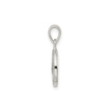 Sterling Silver Initial Pendant with Raised Letter F in Textured Circle Frame