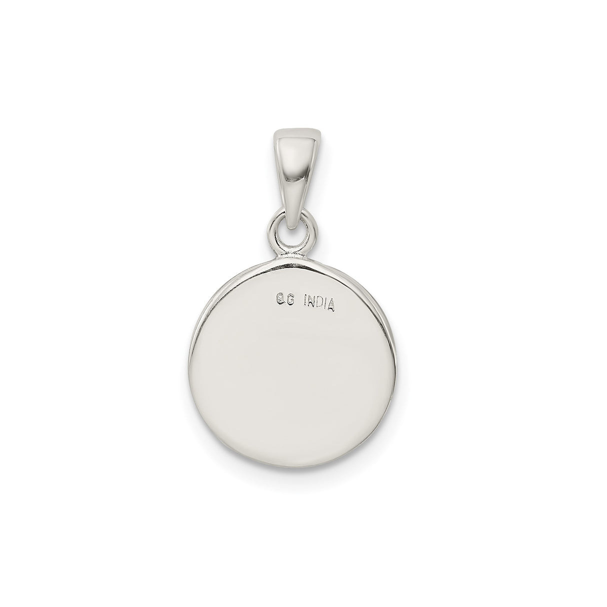Sterling Silver Initial Pendant with Raised Letter F in Textured Circle Frame