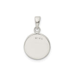 Sterling Silver Initial Pendant with Raised Letter F in Textured Circle Frame