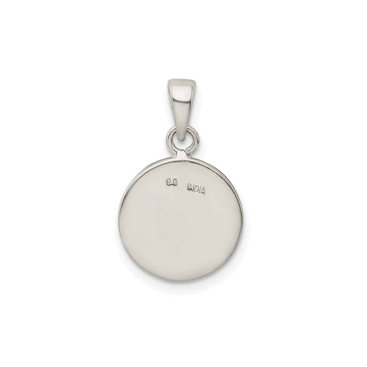 Sterling Silver H Pendant, Textured Circular Alphabet Charm with Enameled Detail
