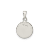 Sterling Silver H Pendant, Textured Circular Alphabet Charm with Enameled Detail