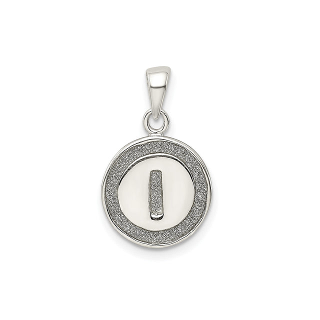 Sterling Silver Isa Rune Pendant with Raised Vertical Bar, Norse Viking Amulet for Clarity and Stillness