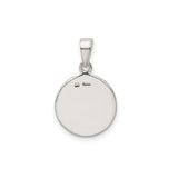 Sterling Silver Round Initial Pendant with Letter J, Textured Disc Monogram Charm