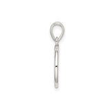 Sterling Silver Round Pendant with Raised Letter K and Textured Glitter Border