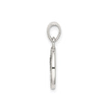Sterling Silver Initial N Pendant with Textured Round Disc Charm Jewelry