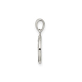 Sterling Silver Circle Pendant with Textured Concentric Rings, Geometric Modern Design