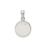 Sterling Silver Circle Pendant with Textured Concentric Rings, Geometric Modern Design