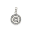 Sterling Silver Circle Pendant with Textured Concentric Rings, Geometric Modern Design