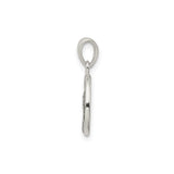 Sterling Silver Initial Pendant with Letter P, Round Textured Border Design, Unisex Charm