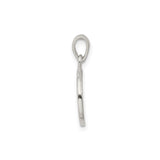 Sterling Silver Letter R Pendant, Textured Circle Initial Charm, Unisex Monogram Jewelry