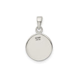 Sterling Silver Letter R Pendant, Textured Circle Initial Charm, Unisex Monogram Jewelry