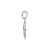 Sterling Silver Initial S Pendant, Round Textured Medallion Letter Charm, Unisex Monogram Jewelry