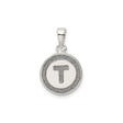 Sterling Silver Tau Cross Pendant with Polished Round Medallion, Spiritual Catholic Jewelry