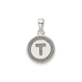 Sterling Silver Tau Cross Pendant with Polished Round Medallion, Spiritual Catholic Jewelry