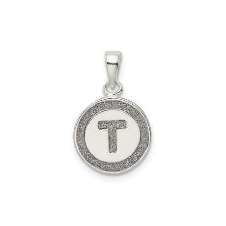 Sterling Silver Tau Cross Pendant with Polished Round Medallion, Spiritual Catholic Jewelry