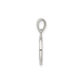 Sterling Silver Initial Pendant with Raised Letter V and Sandblasted Border Charm