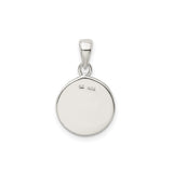 Sterling Silver Initial Pendant with Raised Letter V and Sandblasted Border Charm