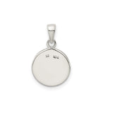 Sterling Silver W Initial Pendant, Textured Round Letter Charm with Polished Finish
