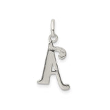Sterling Silver Initial Pendant Charm, Script Letter A Monogram Jewelry for Women or Unisex Wear